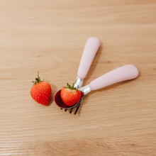 Load image into Gallery viewer, OXO Tot On-The-Go Fork And Spoon Set - Blossom