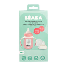 Load image into Gallery viewer, Beaba Glass Bottle with Silicone Protective Sleeve 210ml - Vintage Pink