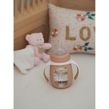 Load image into Gallery viewer, Beaba Glass Bottle with Silicone Protective Sleeve 210ml - Vintage Pink