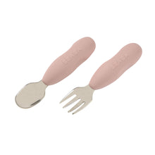 Load image into Gallery viewer, Beaba Fork & Spoon Stainless Steel Pre-Cutlery - Cotton Candy