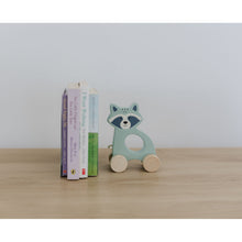 Load image into Gallery viewer, Bubble Wooden Raccoon Pull Along Toy