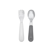 Load image into Gallery viewer, OXO Tot On the Go Fork And Spoon Set - Grey

