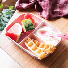 Load image into Gallery viewer, Beaba Silicone Suction Divided Plate & Spoon - Pink (3)