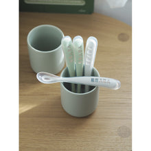Load image into Gallery viewer, Beaba Ergonomic 1st Stage Silicone Spoons (Set of 4) - Velvet grey/Sage green