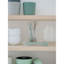 Load image into Gallery viewer, Beaba 2nd Stage Soft Silicone Spoons 4 Pack - Velvet Grey/Sage Green