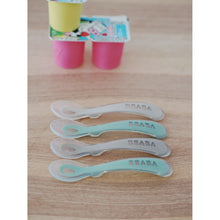 Load image into Gallery viewer, Beaba 2nd Stage Soft Silicone Spoons 4 Pack - Velvet Grey/Sage Green
