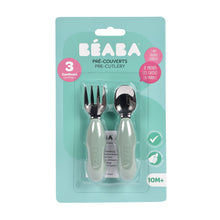 Load image into Gallery viewer, Beaba Fork & Spoon Stainless Steel Pre-Cutlery - Sage Green