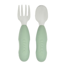 Load image into Gallery viewer, Beaba Fork & Spoon Stainless Steel Pre-Cutlery - Sage Green