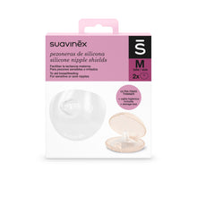 Load image into Gallery viewer, Suavinex Silicone Nipple Shields with Storage Box - M (24mm)