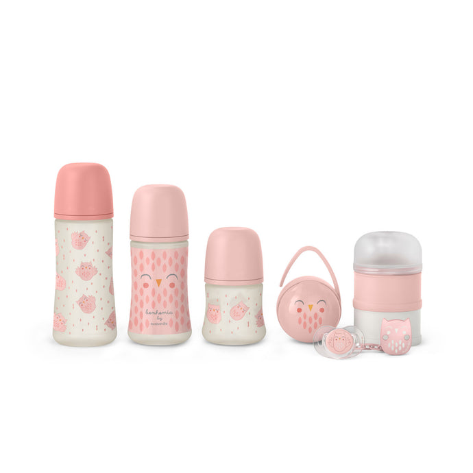 Suavinex Welcome Baby Gift Set 7 pieces - Bonhomia Owl Pink