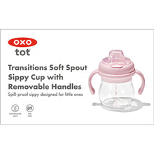 Load image into Gallery viewer, OXO Tot Transitions Soft Spout Sippy Cup With Removable Handles 6oz - Blossom
