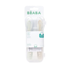 Load image into Gallery viewer, Beaba 1st Stage Silicone Spoons &amp; Case 2 Pack - Clay/Misty Green
