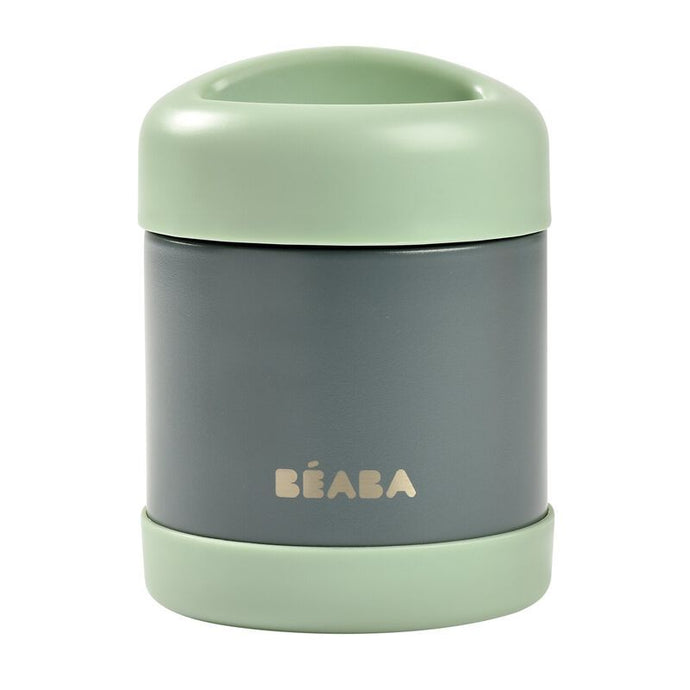 Beaba Thermo Portion Stainless Steel Isothermal Food Container 300 ml (mineral grey/sage green)