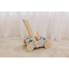 Load image into Gallery viewer, Bubble Wooden Baby Push Cart &amp; Walker with 45 Building Blocks
