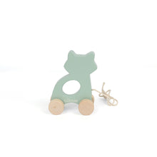 Load image into Gallery viewer, Bubble Wooden Raccoon Pull Along Toy
