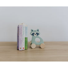 Load image into Gallery viewer, Bubble Wooden Raccoon Pull Along Toy
