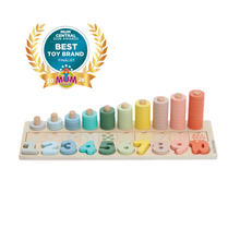 Load image into Gallery viewer, Bubble Wooden Numbers &amp; Blocks Counting Set

