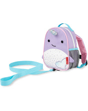 Load image into Gallery viewer, Skip Hop Zoo Mini Backpack with Reins - Narwhal
