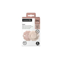 Load image into Gallery viewer, Suavinex Wonder SX Pro Soother 0-6 Months 2 Pack - Pale Mauve/Mauve Chalk
