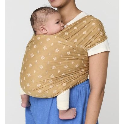 Ergobaby Aura Wrap Sustainably Sourced Knit Baby Wrap - Camel Harvest