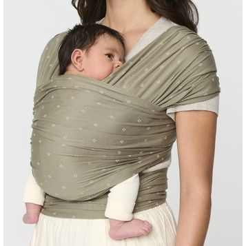 Ergobaby Aura Wrap Sustainably Sourced Knit Baby Wrap - Olive Diamonds