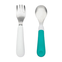 Load image into Gallery viewer, Oxo Tot Fork &amp; Spoon Set - Teal (1)
