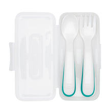 Load image into Gallery viewer, Oxo Tot On the Go Plastic Feeding Spoon with Case - Teal (3)
