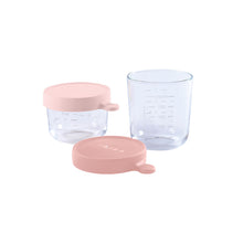 Load image into Gallery viewer, Beaba Superior Glass Jar 2 Pack 150ml/250ml - Pink &amp; Dark Pink
