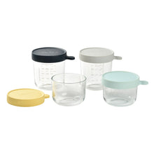Load image into Gallery viewer, Beaba Glass Baby Food Storage Containers Set of 4 - Pastel
