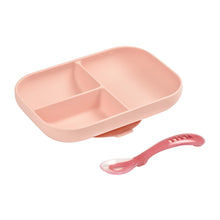 Load image into Gallery viewer, Beaba Silicone Suction Divided Plate &amp; Spoon - Pink
