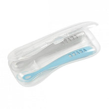 Load image into Gallery viewer, Beaba 1st Stage Silicone Spoon &amp; Case 2 Pack - Light Mist/Old Pink
