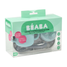 Load image into Gallery viewer, Beaba Silicone Learning Set - Blue/Grey
