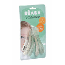Load image into Gallery viewer, Beaba 2nd Stage Soft Silicone Spoons 4 Pack - Velvet Grey/Sage Green
