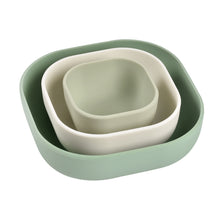 Load image into Gallery viewer, Beaba Silicone 3 Piece Nesting Bowl Set - Sage Green
