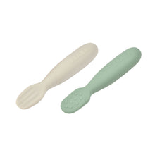 Load image into Gallery viewer, Beaba Silicone Pre-Spoons 2 Pack - Sage Green/Velvet Grey
