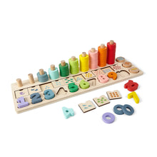 Load image into Gallery viewer, Bubble Wooden Numbers &amp; Blocks Counting Set
