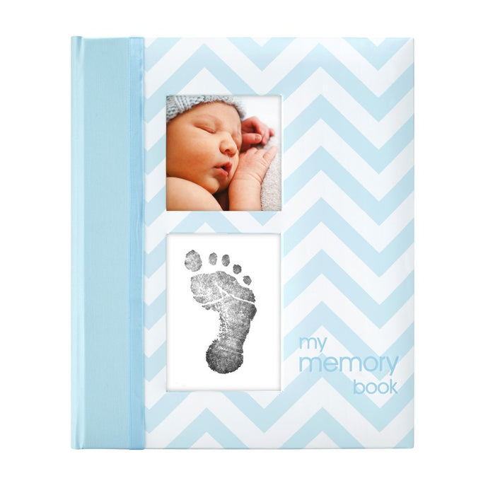 Pearhead Blue Chevron Baby Book