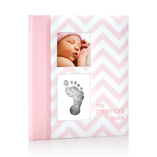 Pearhead Pink Chevron Baby Book