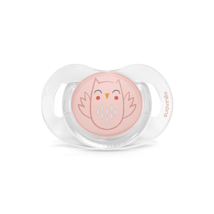 Suavinex Premium Soother with SX Pro Silicone Anatomical Teat 0-6M - Bonhomia Owl Pink