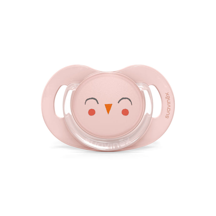 Suavinex Premium Soother with SX Pro Silicone Anatomical Teat 6-18M - Bonhomia Owl Pink